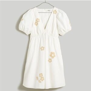 Madewell White Dress with Floral Accents